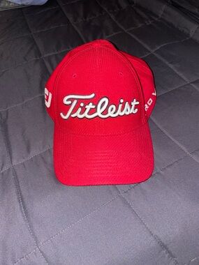 Titleist Red Embroidered Logo Golf Cap